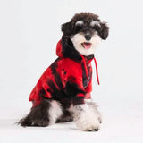 Velvet Dog Hoodie - Red & Black
