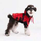 Velvet Dog Hoodie - Red & Black