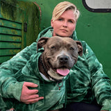 Samtiger Hunde Hoodie - Smaragdgrün