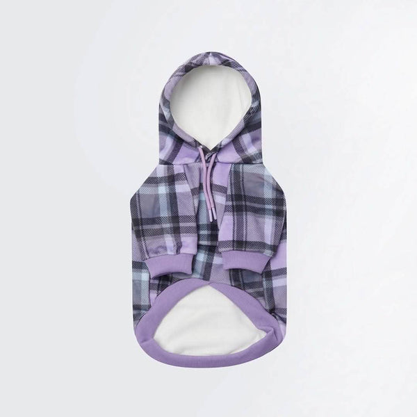 Moletom xadrez roxo para cachorro