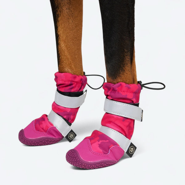 Stivali per cani Flex Shell resistenti all'acqua - Camo Fucsia