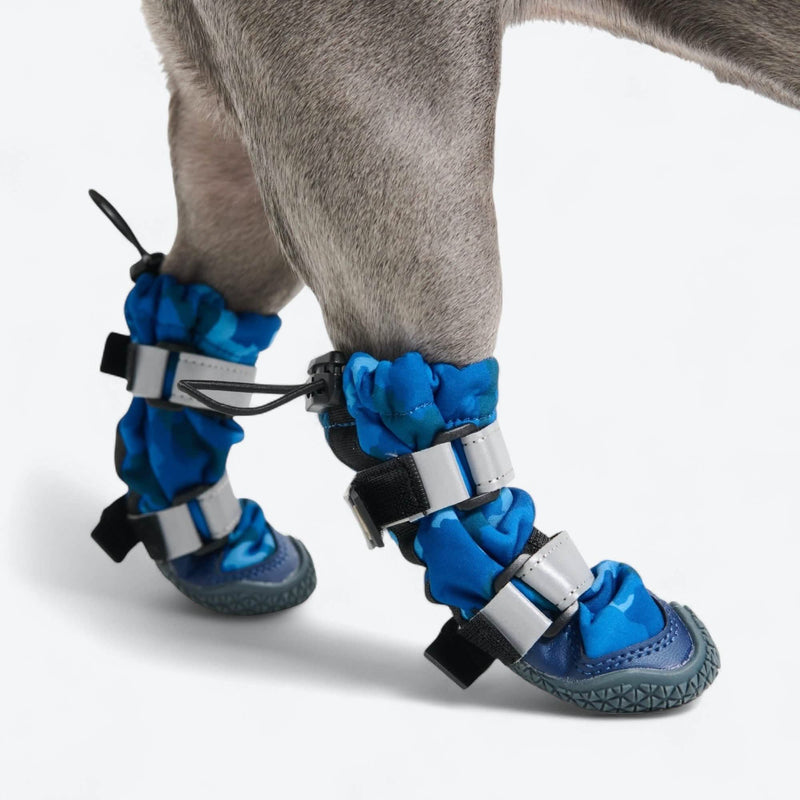 Stivali per cani Flex Shell resistenti all'acqua - Camo Blu