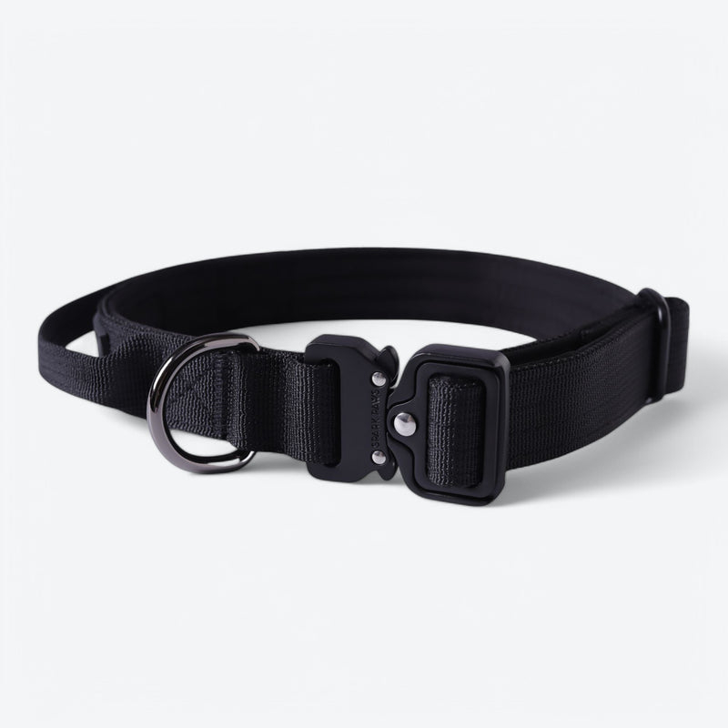 Juego de collar táctico para perros - Negro