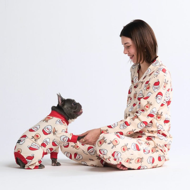 Pijama de Navidad para perro - Santa y Rodolfo