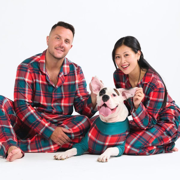 Human Pajama Pants - Green and Red Plaid