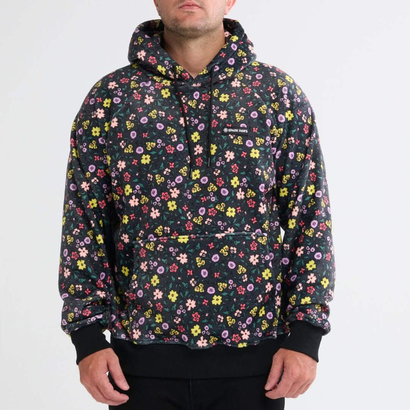 Vintage Flower Black Hoodie