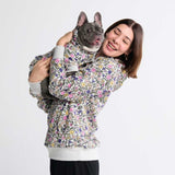 Vintage Bloemen Honden-Hoodie - Lichtgrijs