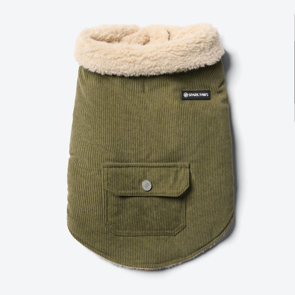 Corduroy Insulated Jacket - Groen