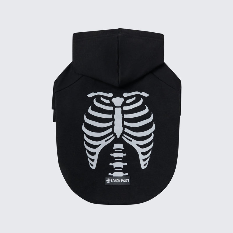 Halloween Dog Hoodie - Reflective Skeleton
