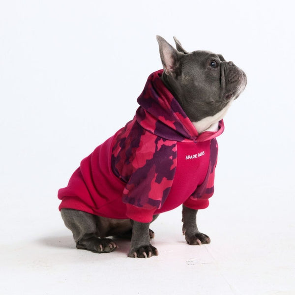 Sweat à capuche pour chien Fushia Camo