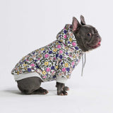 Vintage Flower Hoodie pour Chien - Gris Clair