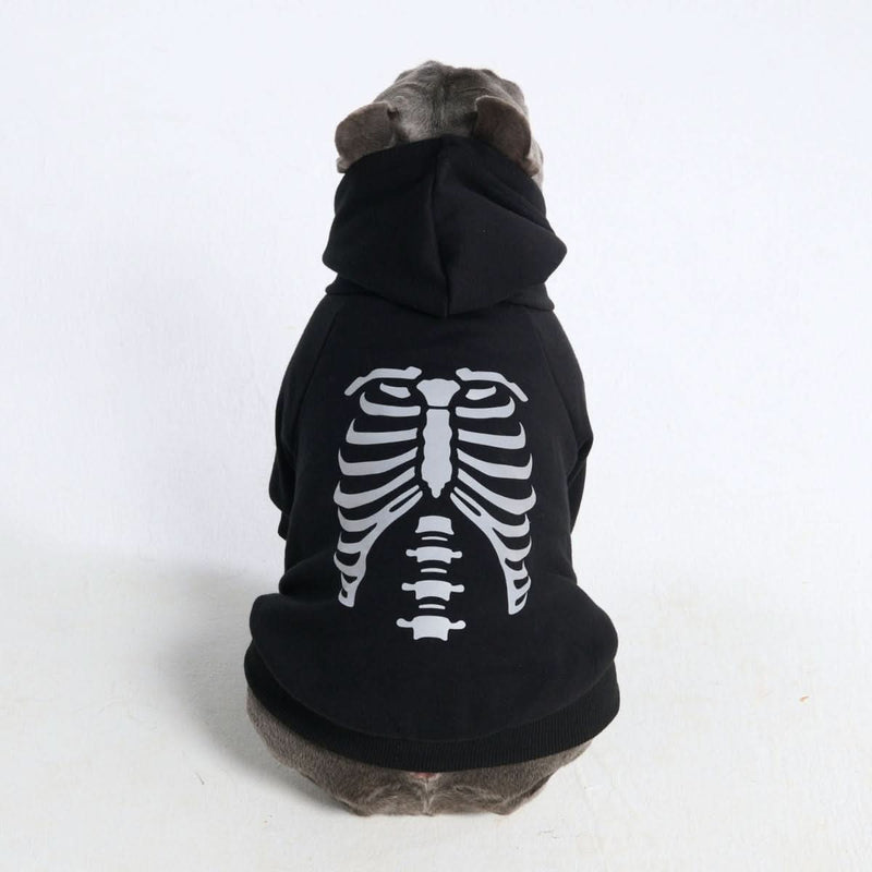 Halloween Dog Hoodie - Reflective Skeleton