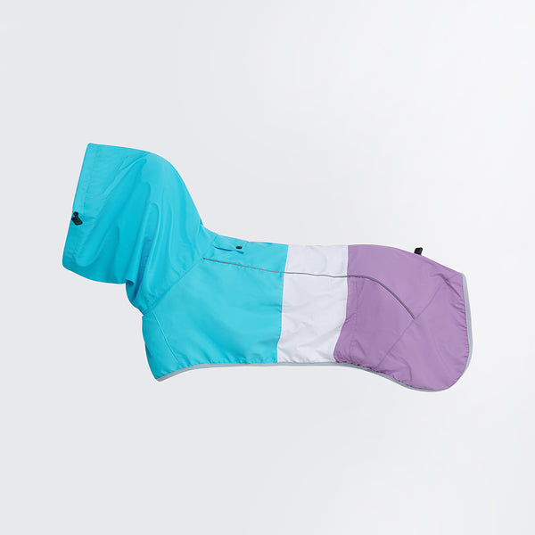 Breatheshield™ Dog Raincoat - Aqua White Purple