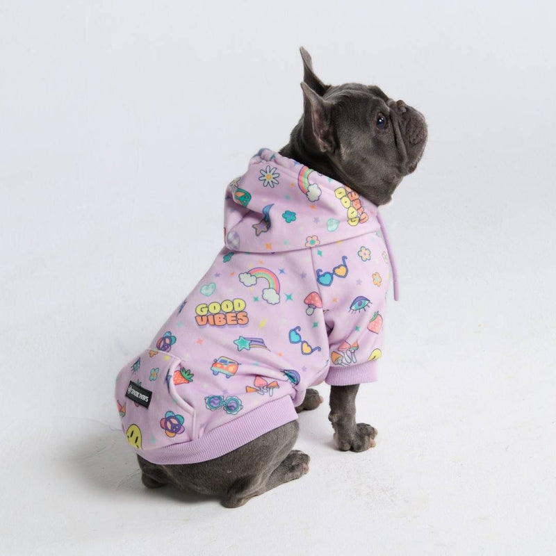 Sweat à capuche pour chien Good Vibes - Violet