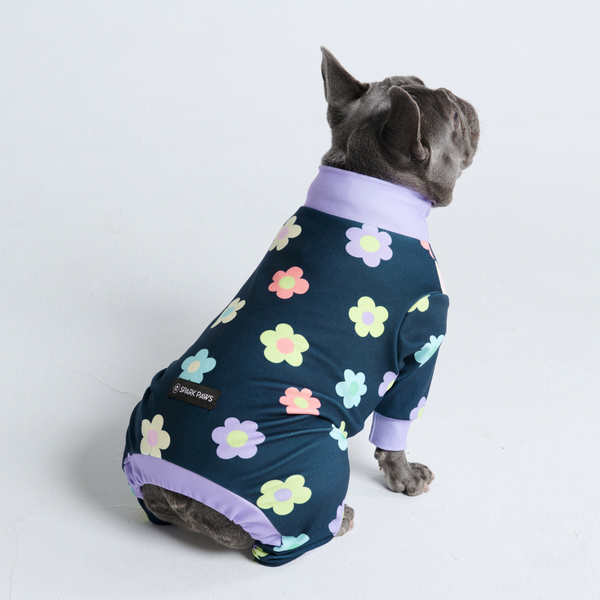 Pyjama pour chien - Fleurs Marine
