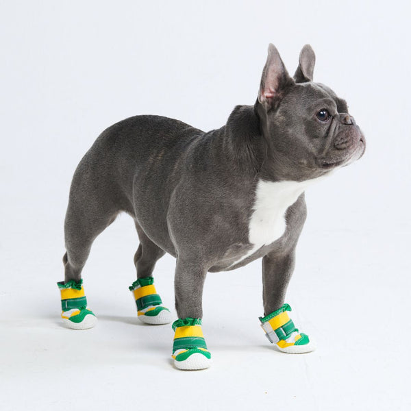 Hot Pavement Pawtector Dog Shoes - Green Yellow