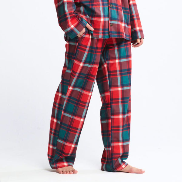 Pantalon de pyjama pour humain - Plaid vert et rouge