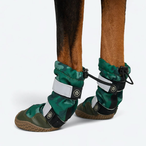 Stivali per cani Flex Shell resistenti all'acqua - Camo Verde