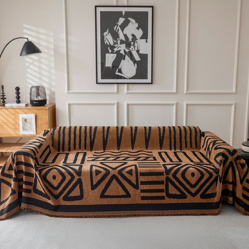 Boho Brown Couch Cover