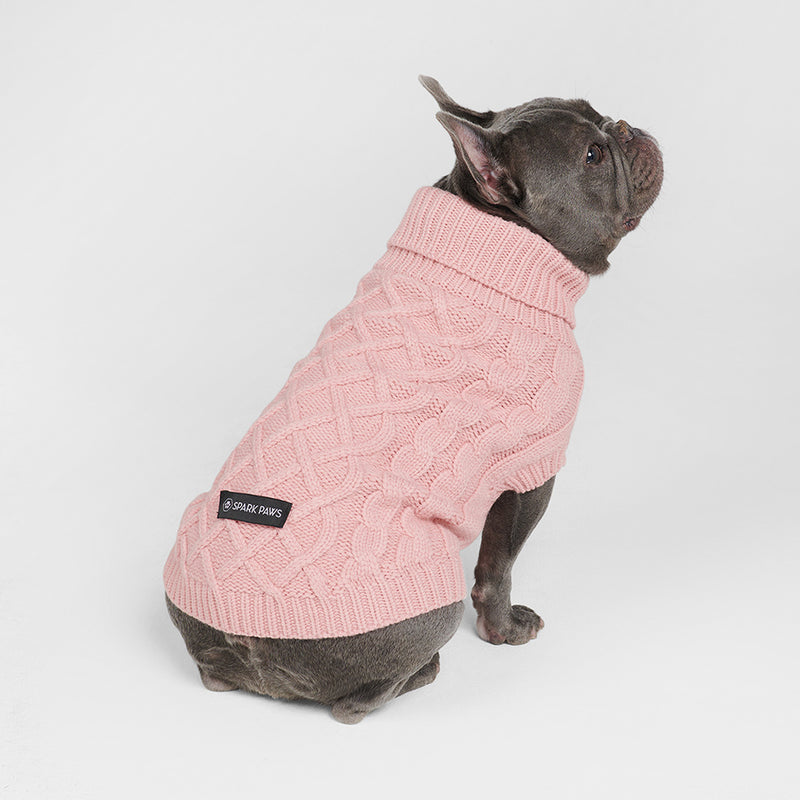 Pull en tricot pour chien - Rose