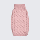 ケーブル編みの犬用セーター - ピンク