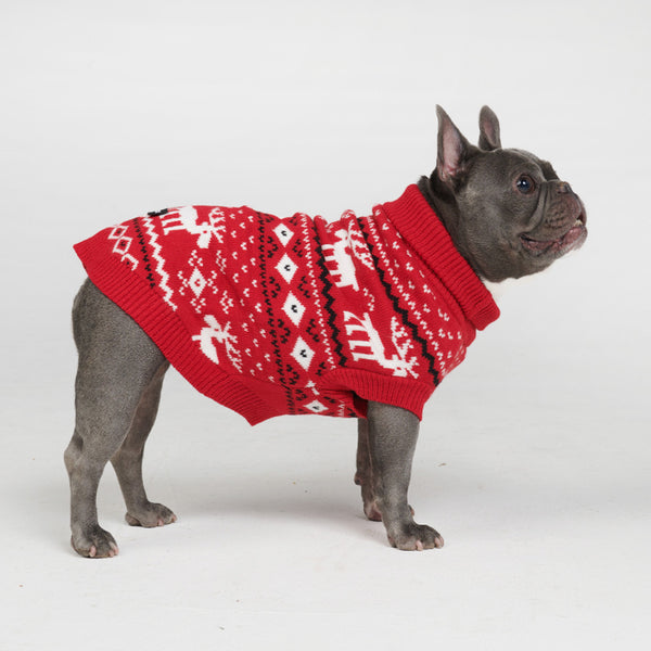 Dasher Knit Dog Sweater - Red