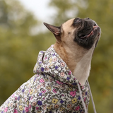 Vintage Flower Hoodie pour Chien - Gris Clair