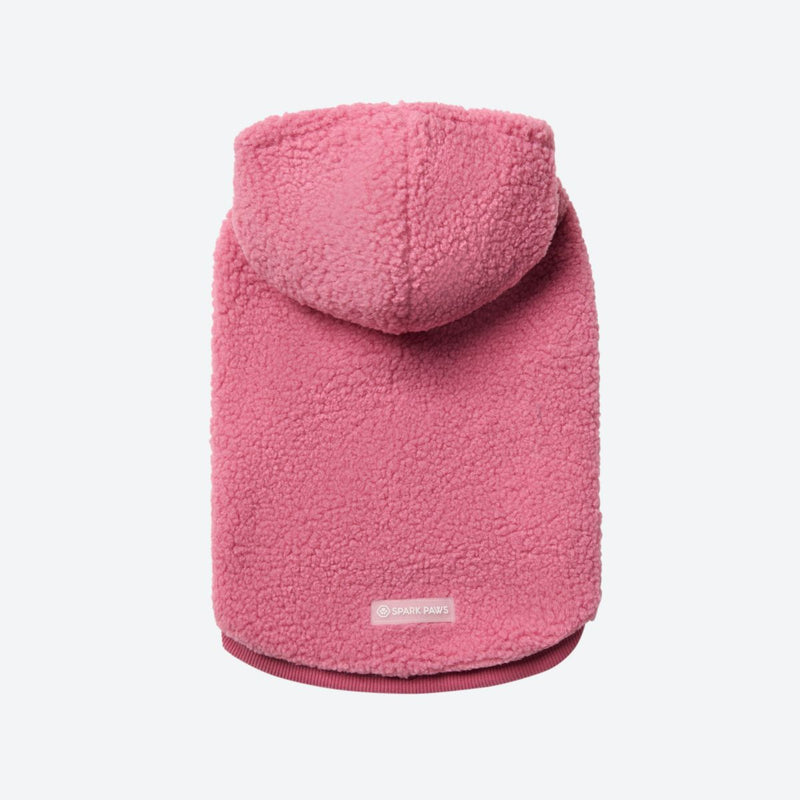 Teddy-Sherpa-Pullover - Dunkelpink