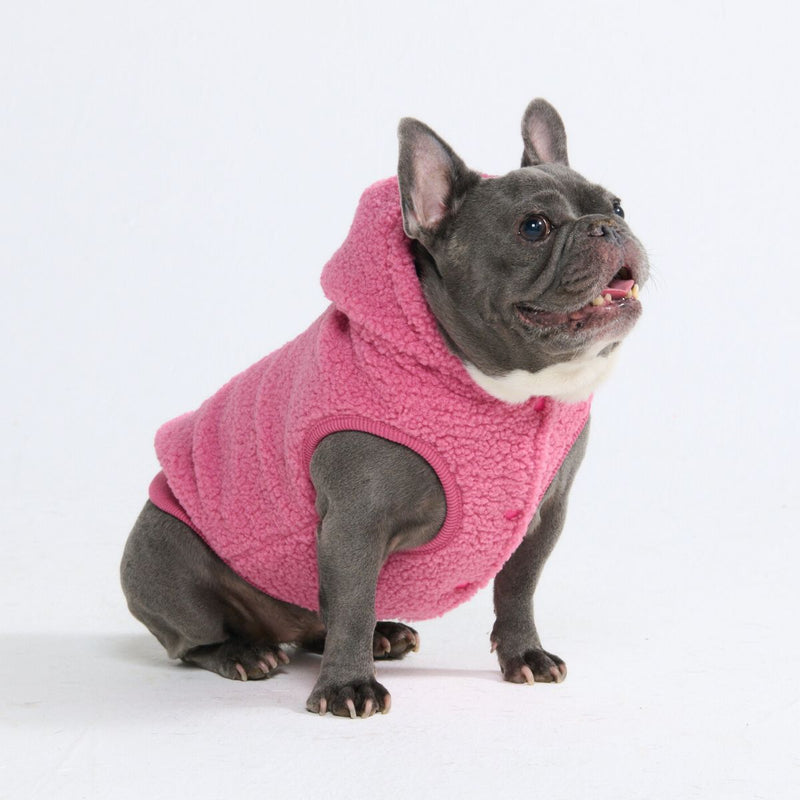 Teddy-Sherpa-Pullover - Dunkelpink