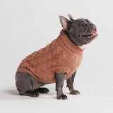 Suéter de punto de trenzas para perros - Marrón