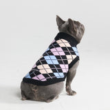 Suéter de punto para perro - Argyle negro
