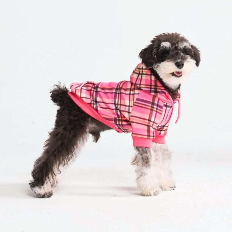 Pink Plaid Hoodie