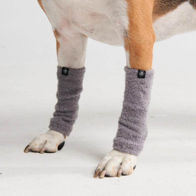 Stretchy Fleece Dog Leg Warmer Sleeves - Grey