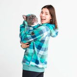 Maglione in Velluto per Cani - Turchese a Quadri
