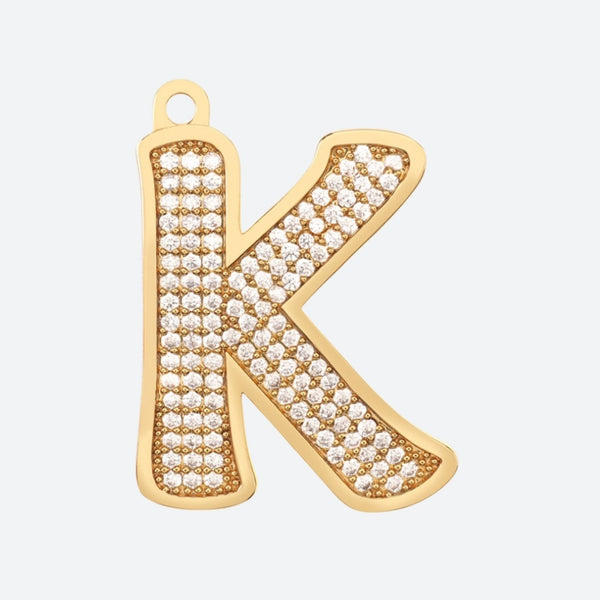 Etiqueta de joyería con letra inicial - K