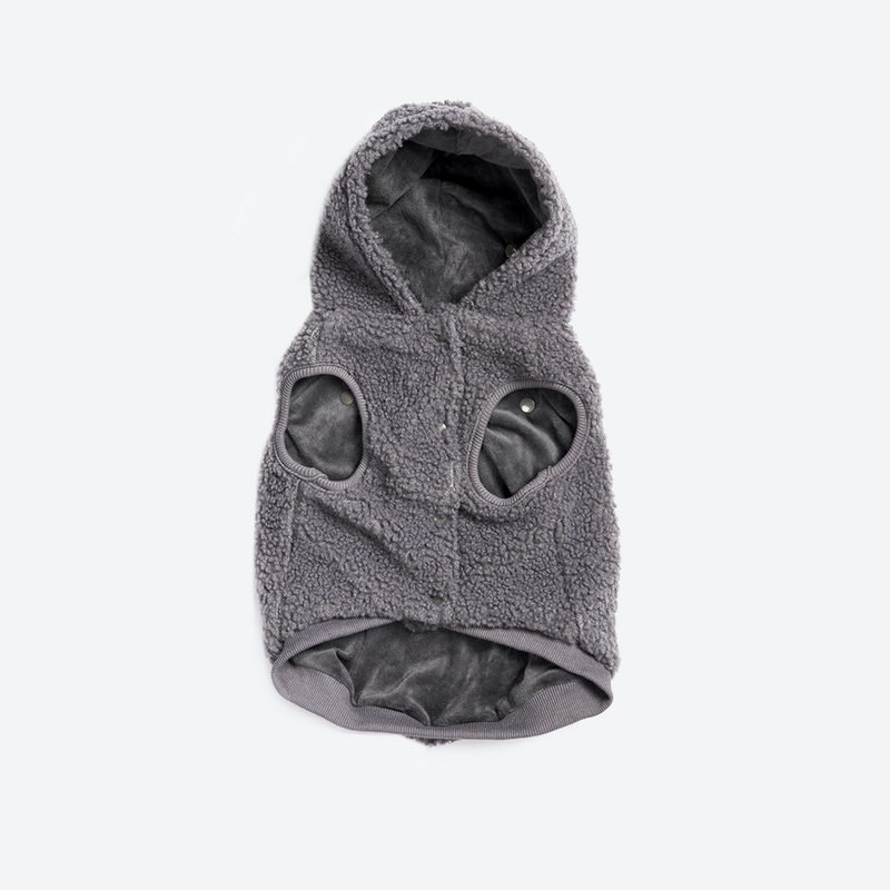 Teddy Sherpa Dog Jacket - Grey